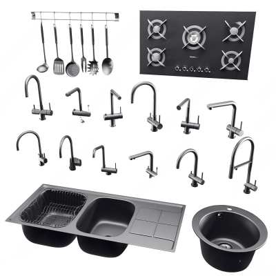 现代厨房用品组合3D模型下载